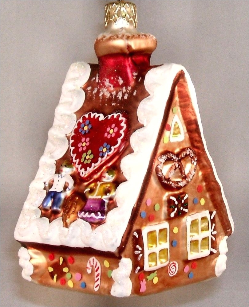 gingerbread house polish mouth blown glass christmas tree ornament decoration