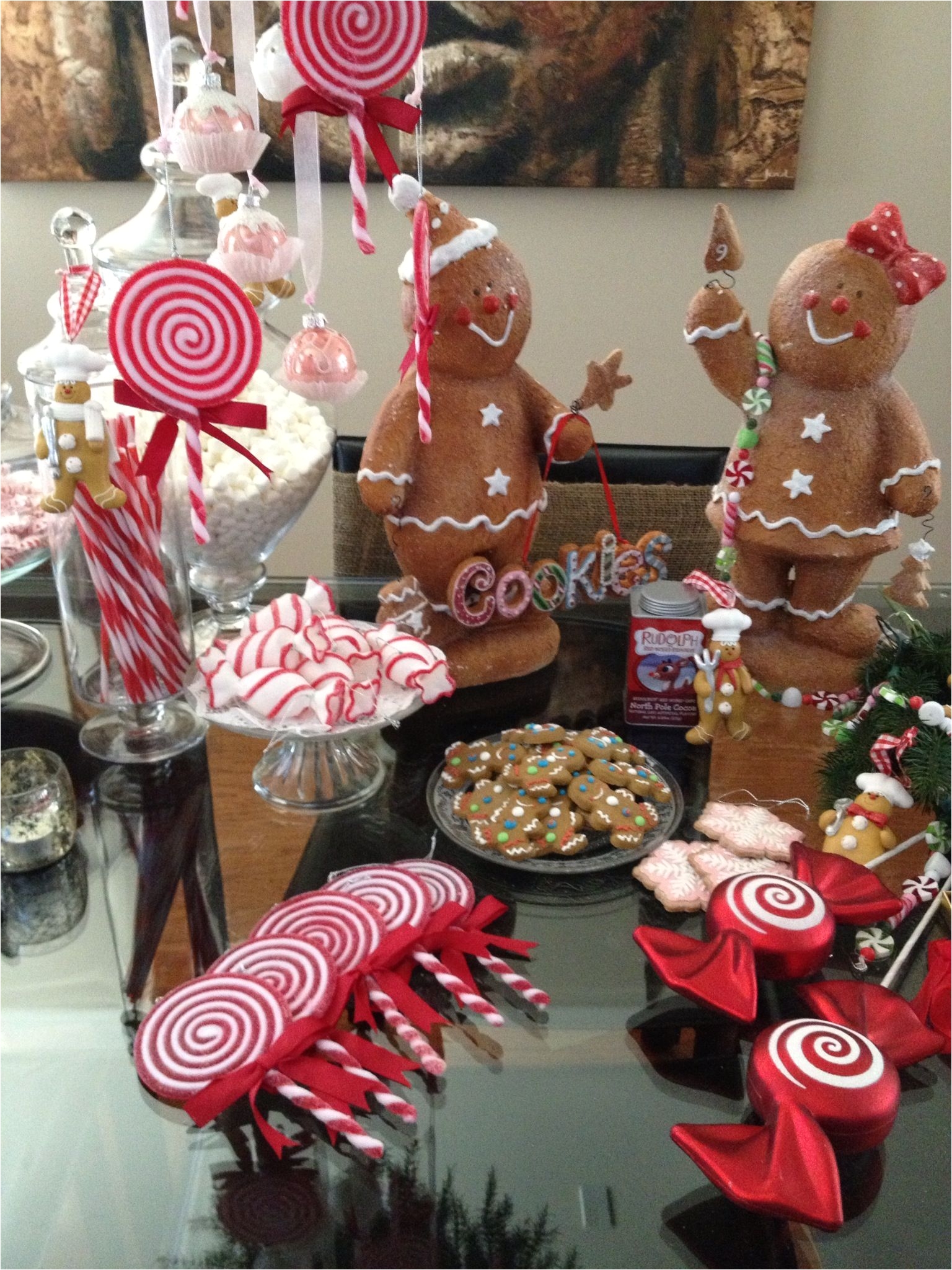 dining room during christmas time gingerbread