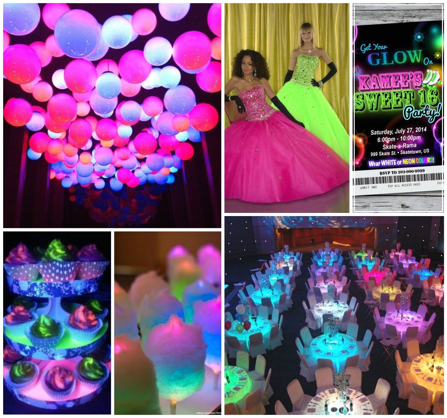 turn off the lights and discover the beauty of glow in the dark your dance floor centerpieces balloons and even your cake can glow in the dark