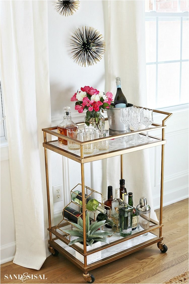 Gold Bar Cart with Wine Rack Diy Faux Marble Bar Cart Makeover Pinterest Gold Bar Cart Bar