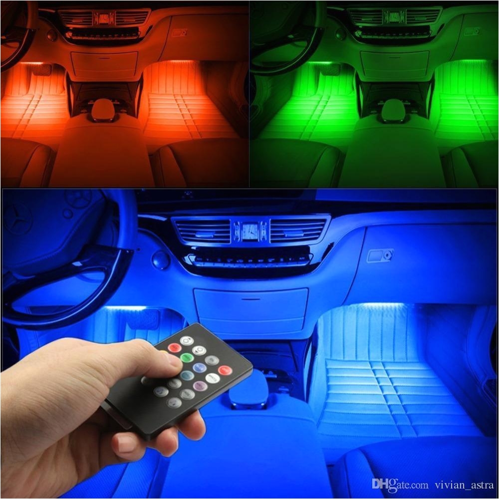 rgb light 48led usb music sound active car interior led strips light dc12v auto atmosphere lights