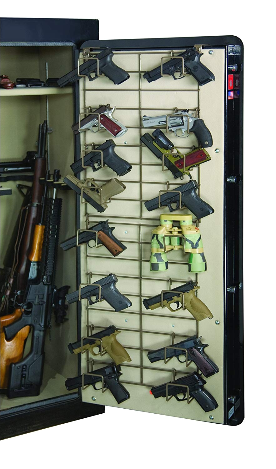 amazon com rack em the maximizer 16 pistol in safe handgun rack full door sports outdoors