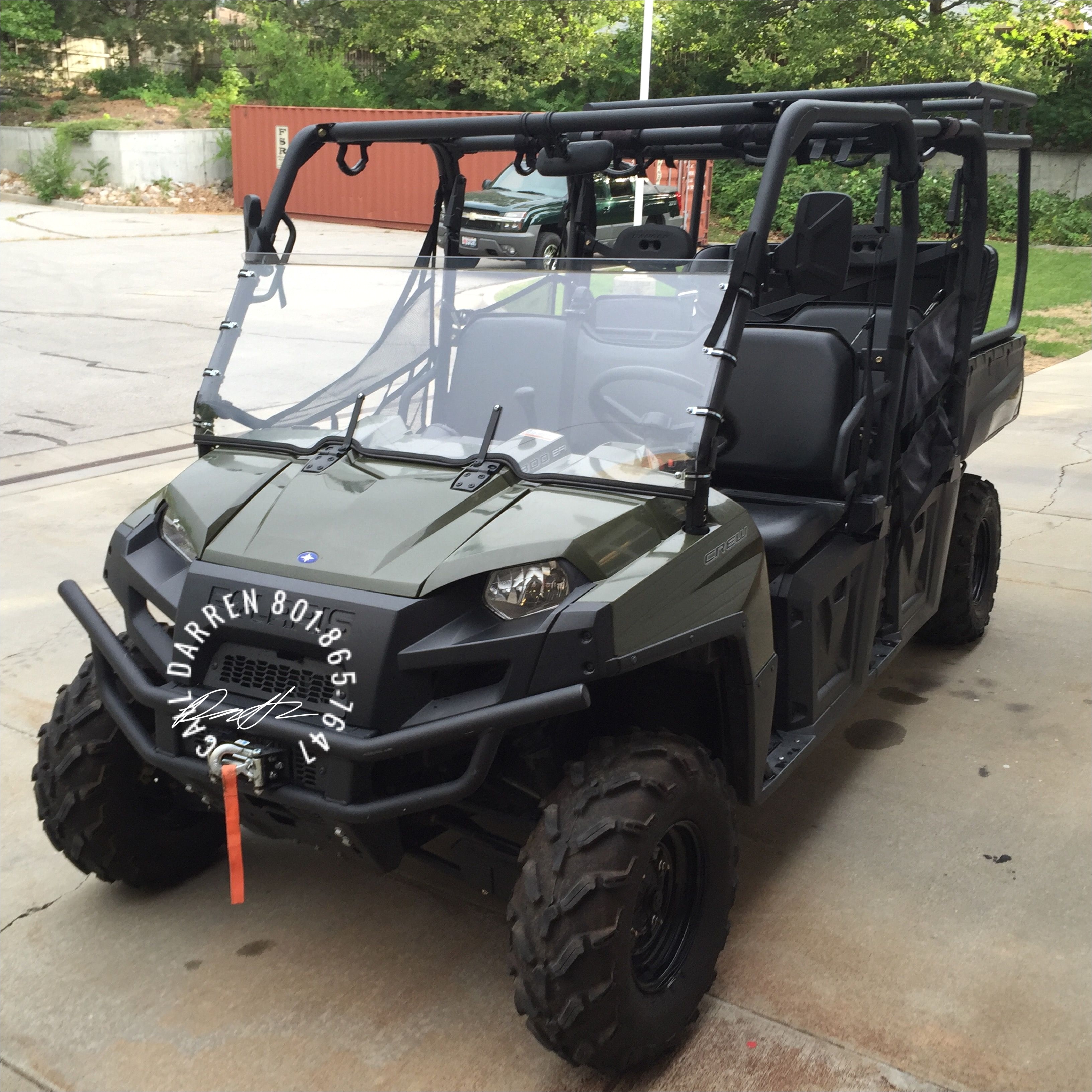 polaris ranger 800 crew cab roll cage seat package with aluminum roof an safari rack