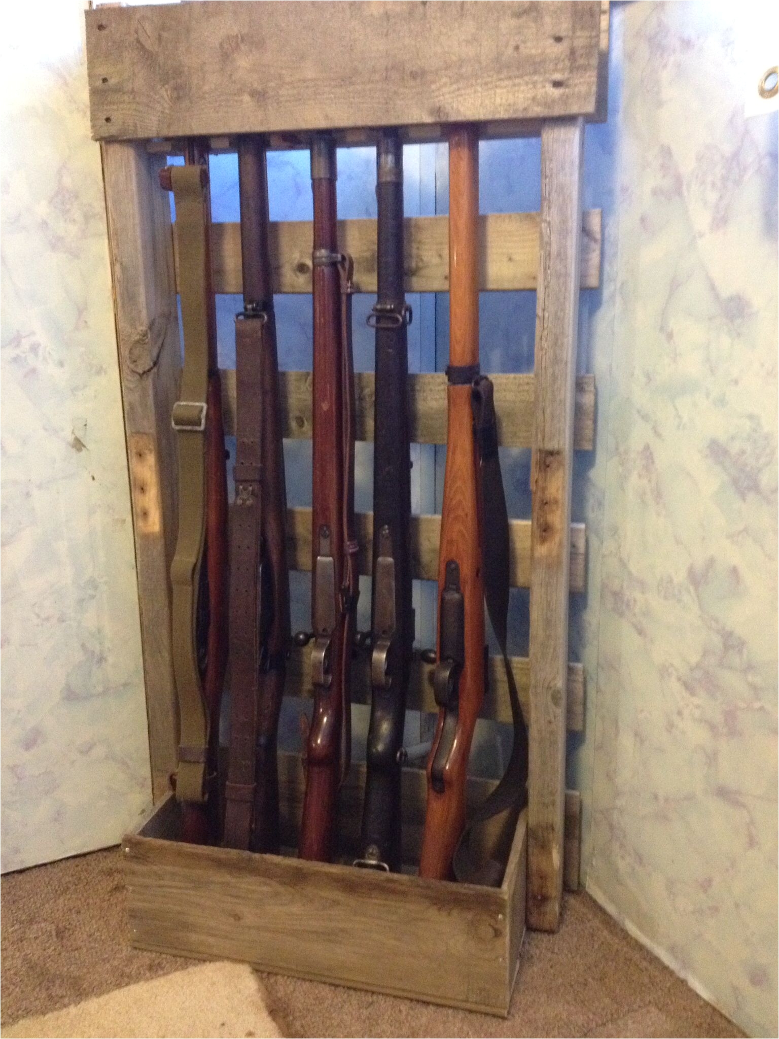 Gun Rack Woodworking Plans took An Old Pallet and Made A Vertical Gun Rack for My Wwii Firearms