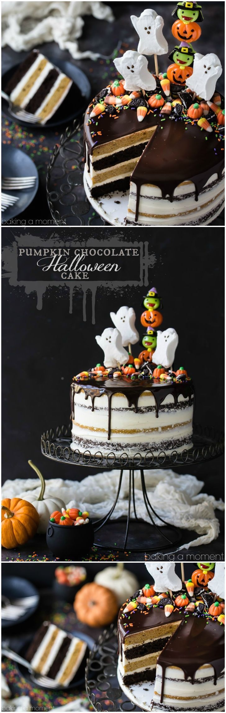 pumpkin chocolate halloween cake