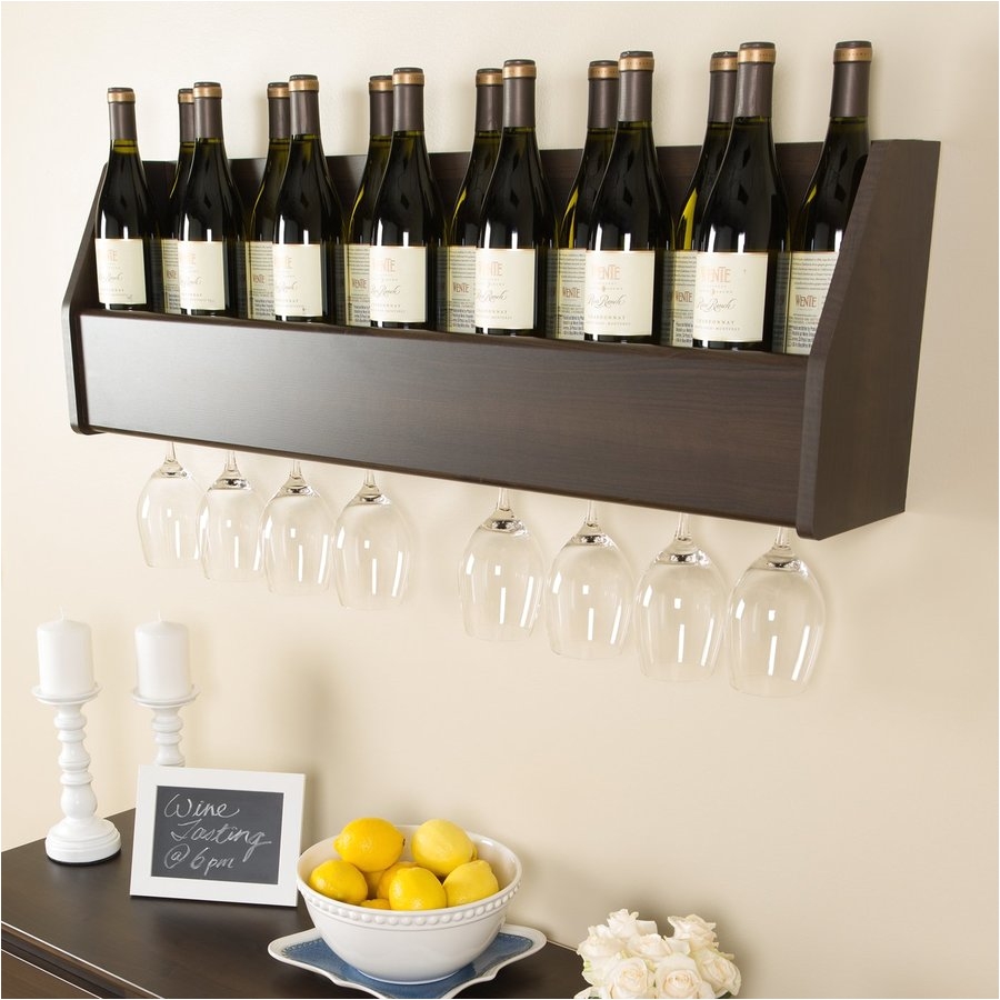 prepac furniture 18 bottle espresso wall mount wine rack