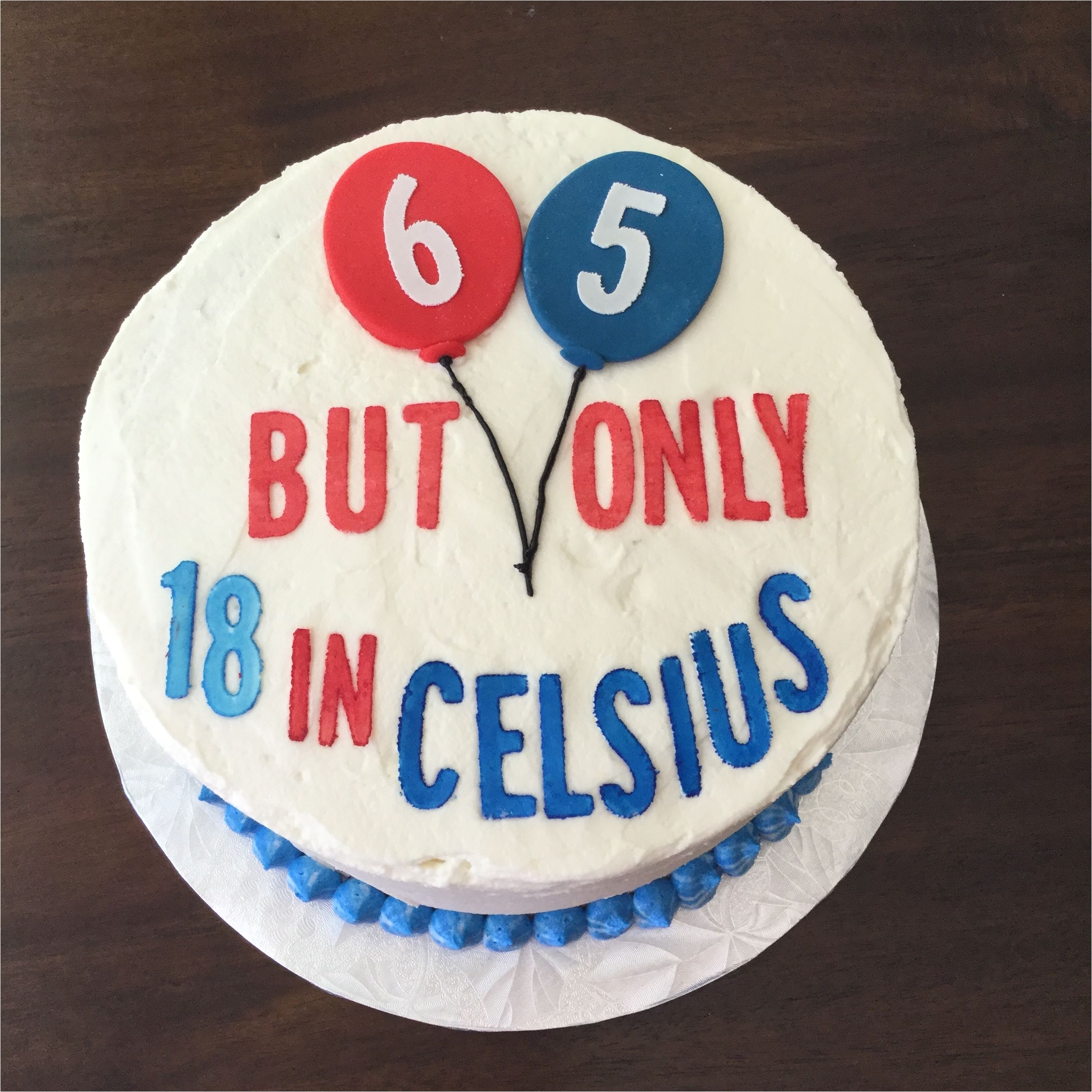 65th birthday cake could do it 70 but only 21 in celsius
