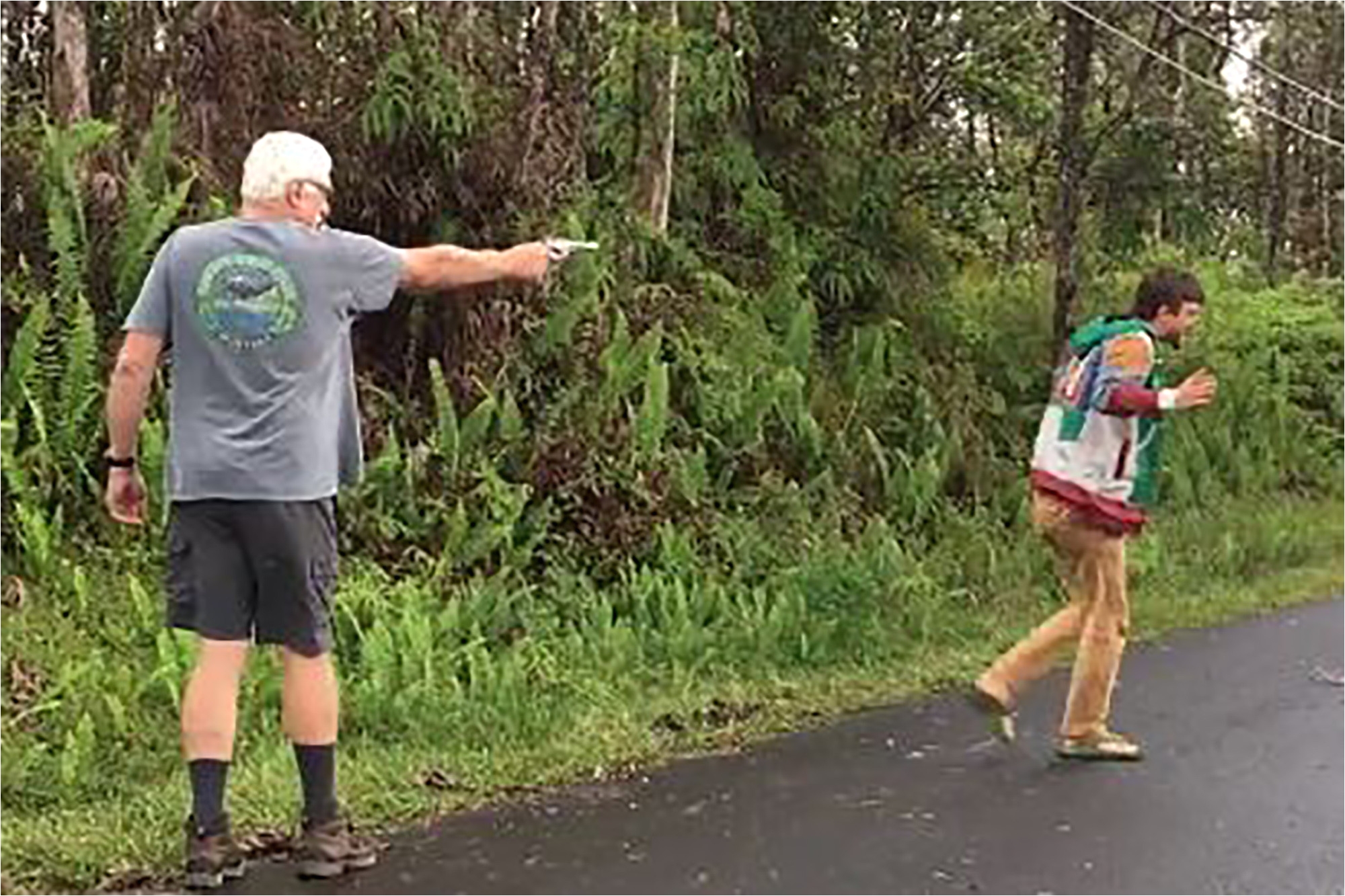 hawaiian man pulls gun on neighbor who went to check on lava threatened home