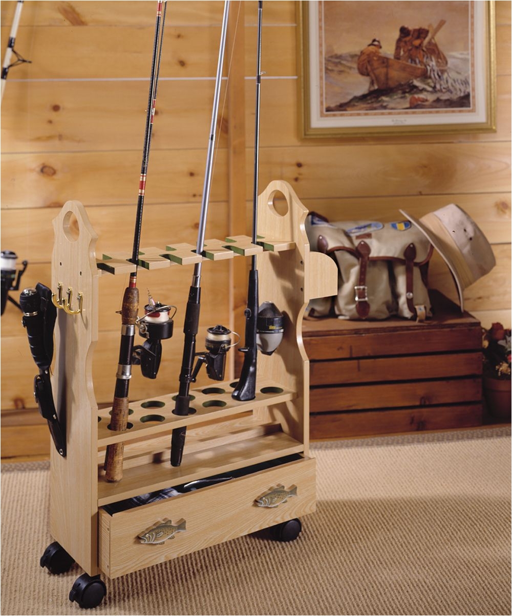 Hawaiian Gun Rack Vertical Deluxe Wooden Rolling Fishing Rod Rack Michael Misc Pinterest