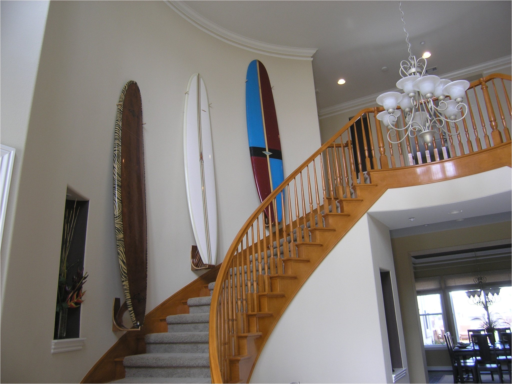 longboard wall rack vertical hawaiian gun rack brunette