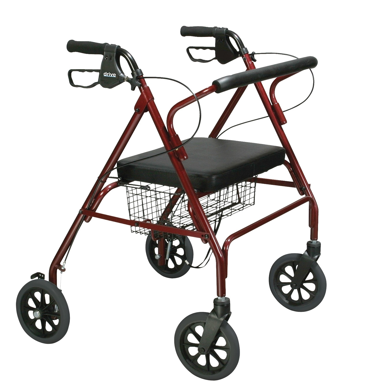 Healthline Combo Transport Rollator Chair Heavy Duty Bariatric Rollator Walker with Large Padded Seat Drive