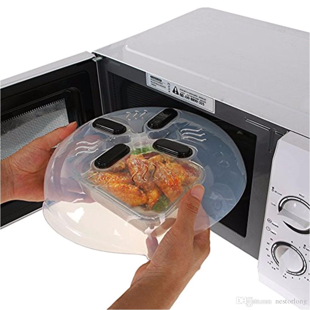 magnet food splatter guard microwave hover anti sputtering cover with steam vents magnetic splatter lid heat resistant electronic kitchen gadgets essential