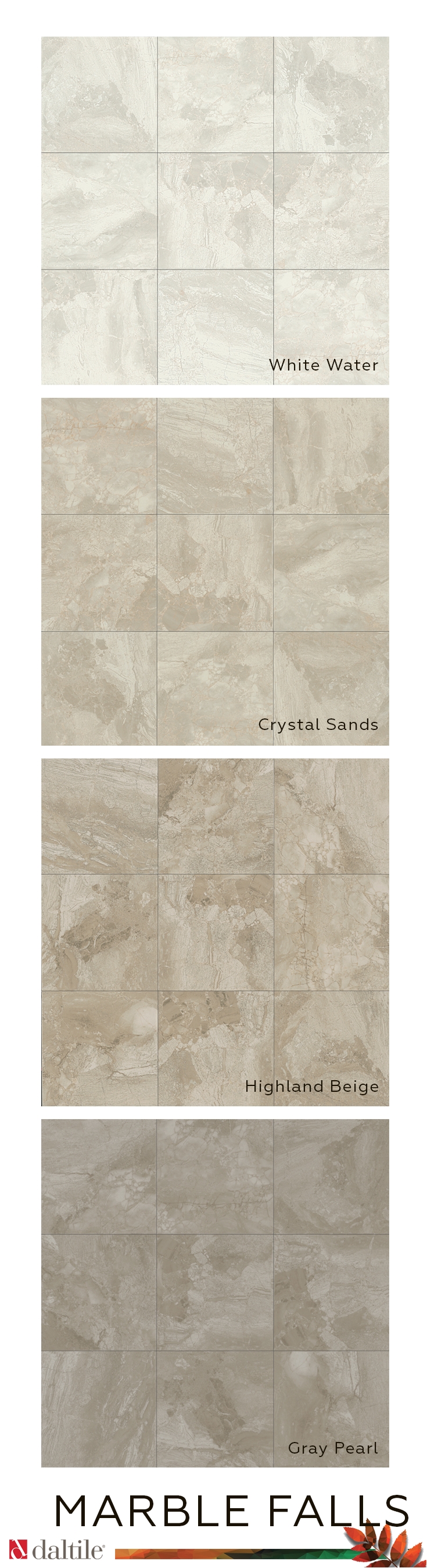 the classic elegance of marble falls glazed ceramic tile rivals the exquisite details found in nature