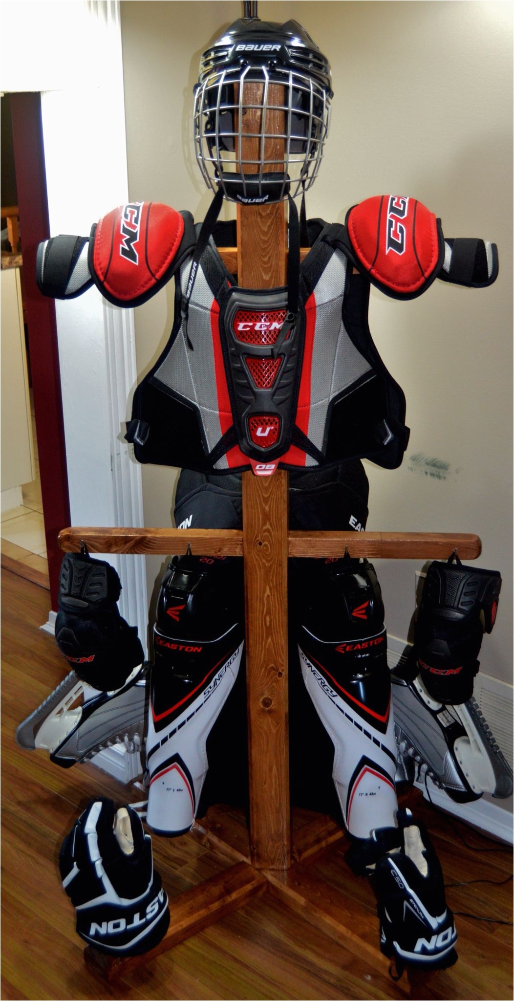 end the scourge of dreaded hockey stench by making a hockey equipment drying rack hockey pinterest hockey hockey mom and hockey stuff