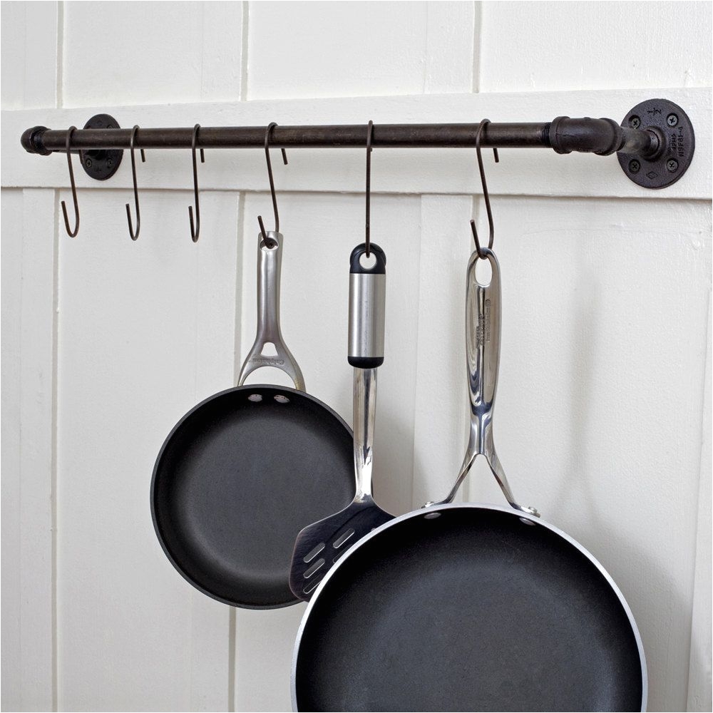 Home Depot Kitchen Pot Rack Plumbing Pipe Storage Bar towel Bar Pot Rack Coat Rack Reclaimed