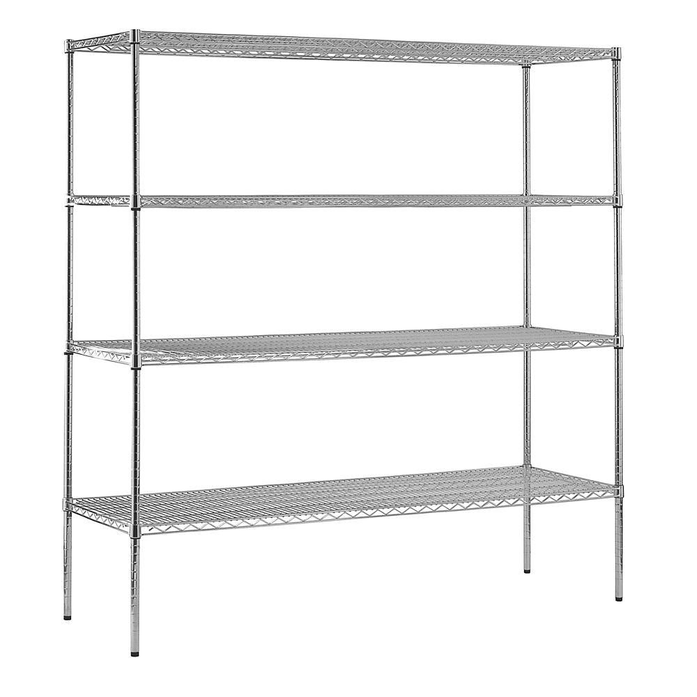 Home Depot Wire Rack Casters Sandusky 74 In H X 72 In W X 18 In D 4 Shelf Chrome Wire