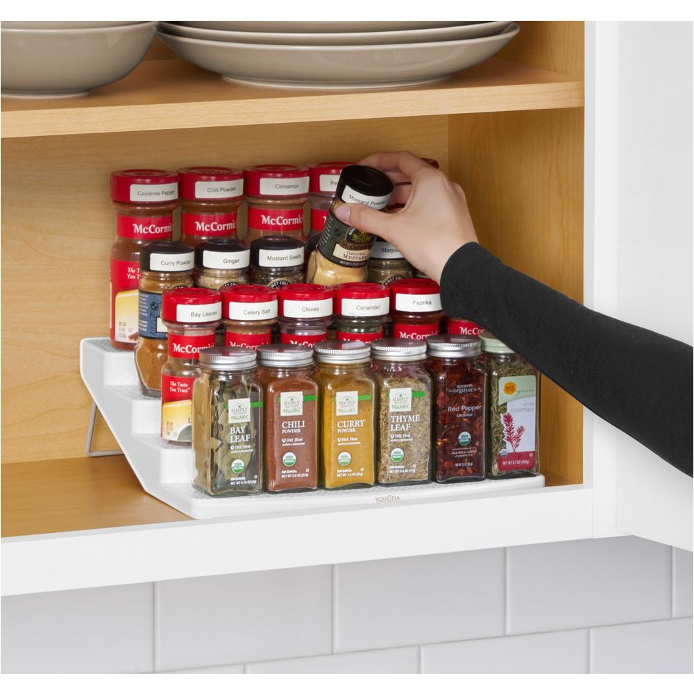 youcopia spicesteps 4 tier cabinet spice rack organizer 01241 01 wht the home depot spice racks for small spaces paint