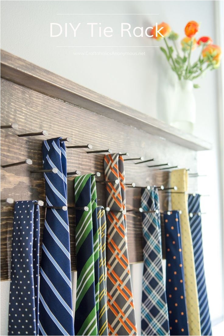 diy tie rack tutorial