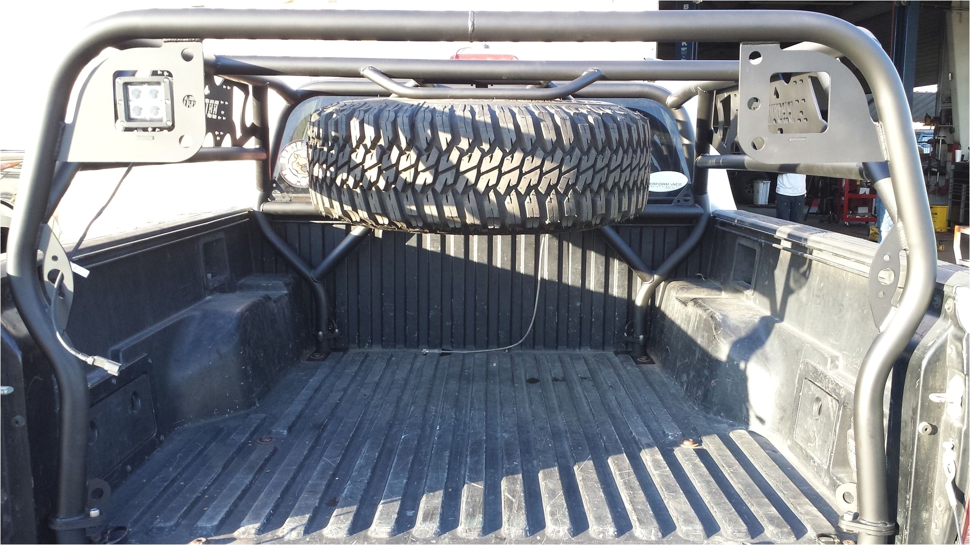 brute force fab bed cage for tacoma pickup bolts to the bed mounts instead of the rails