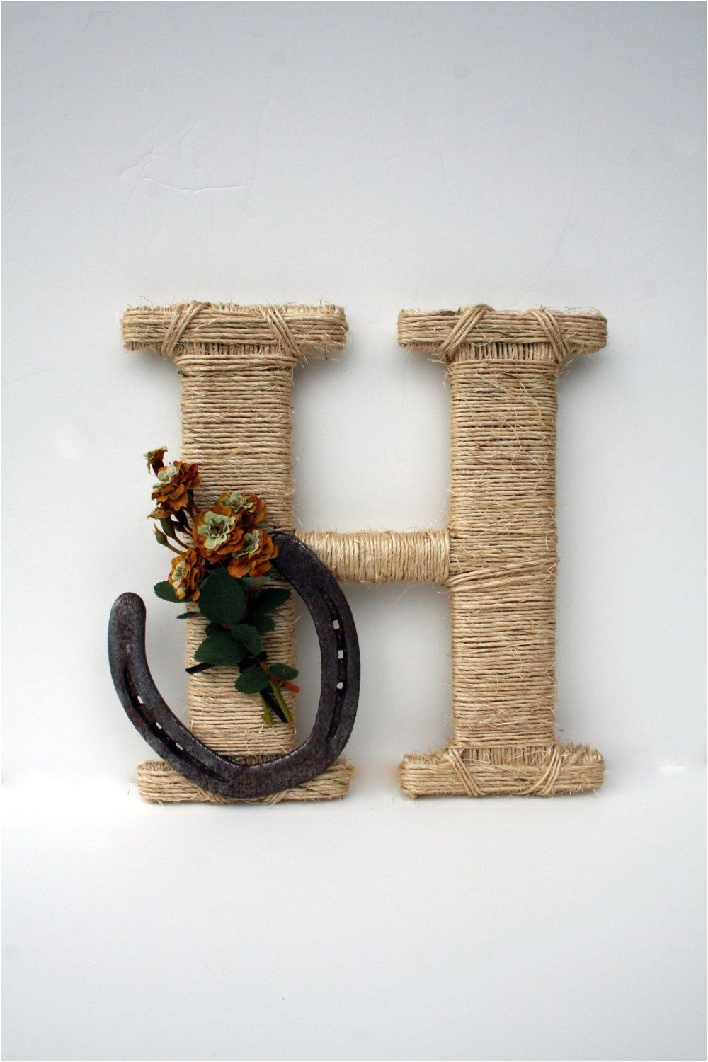 rustic wrapped letter h rustic letter country by dreamersgifts 35 00