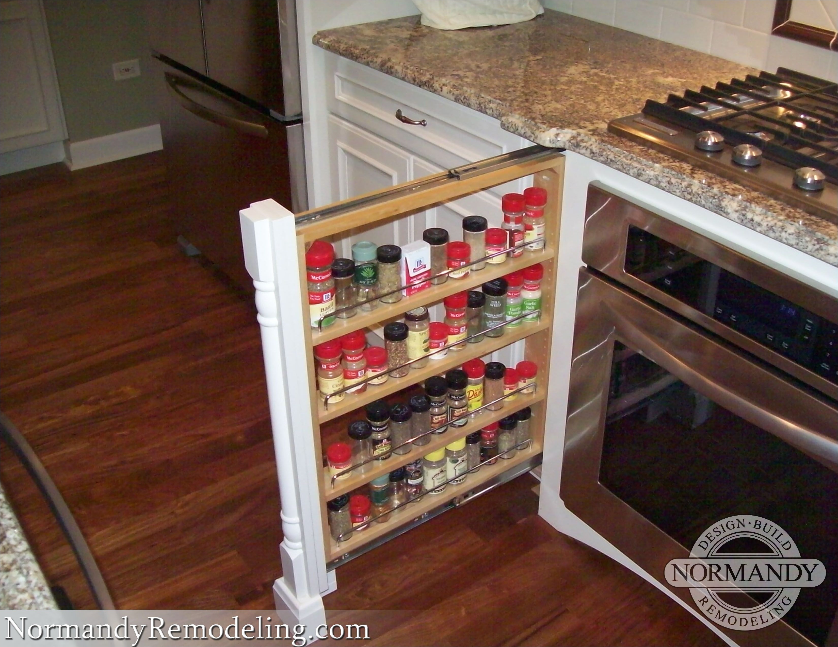 spice rack pilaster on both sides of the stove talk about making the most of