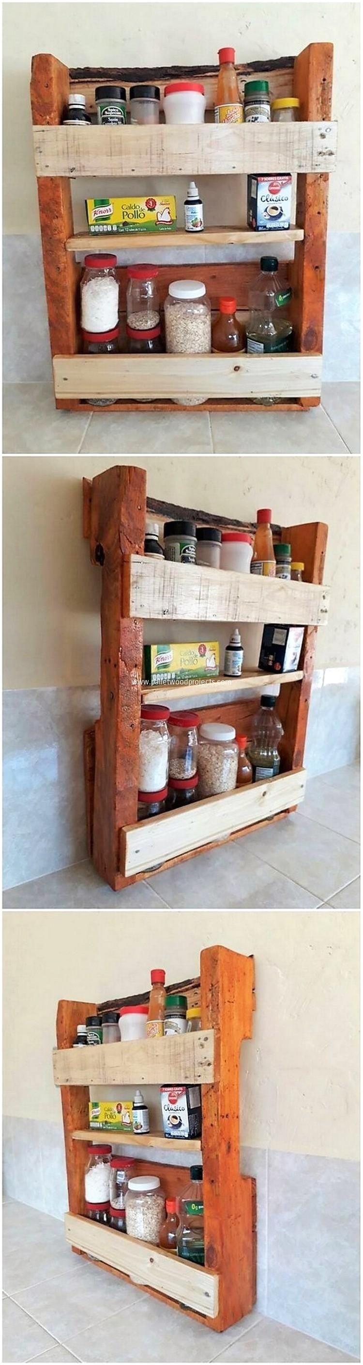creative plans for wood pallets upcycling this image is showing you out the kitchen spice rack