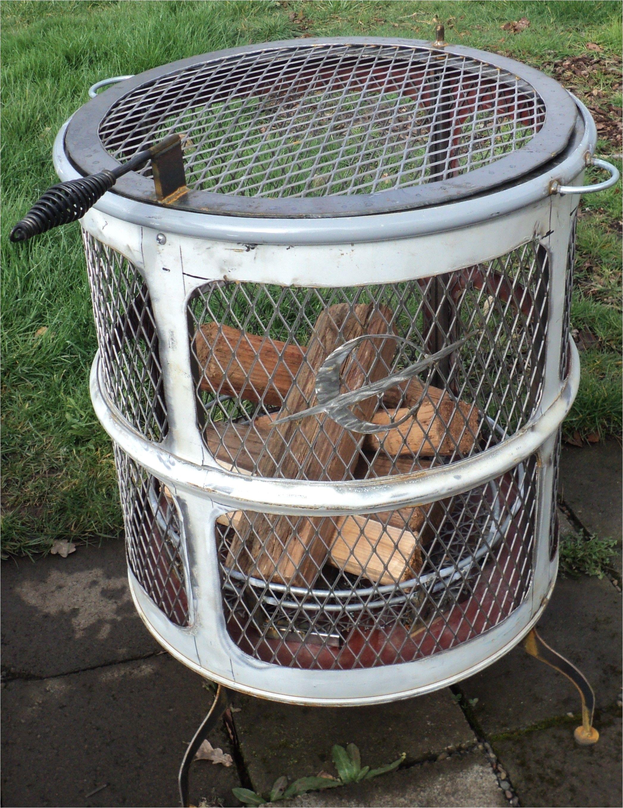 fire pit by homemade fire pit constructed from a 55 gallon drum steel plate and tubing and expanded metal mesh
