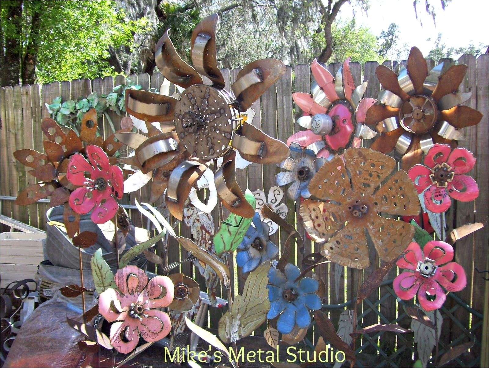 metal art garden flowers
