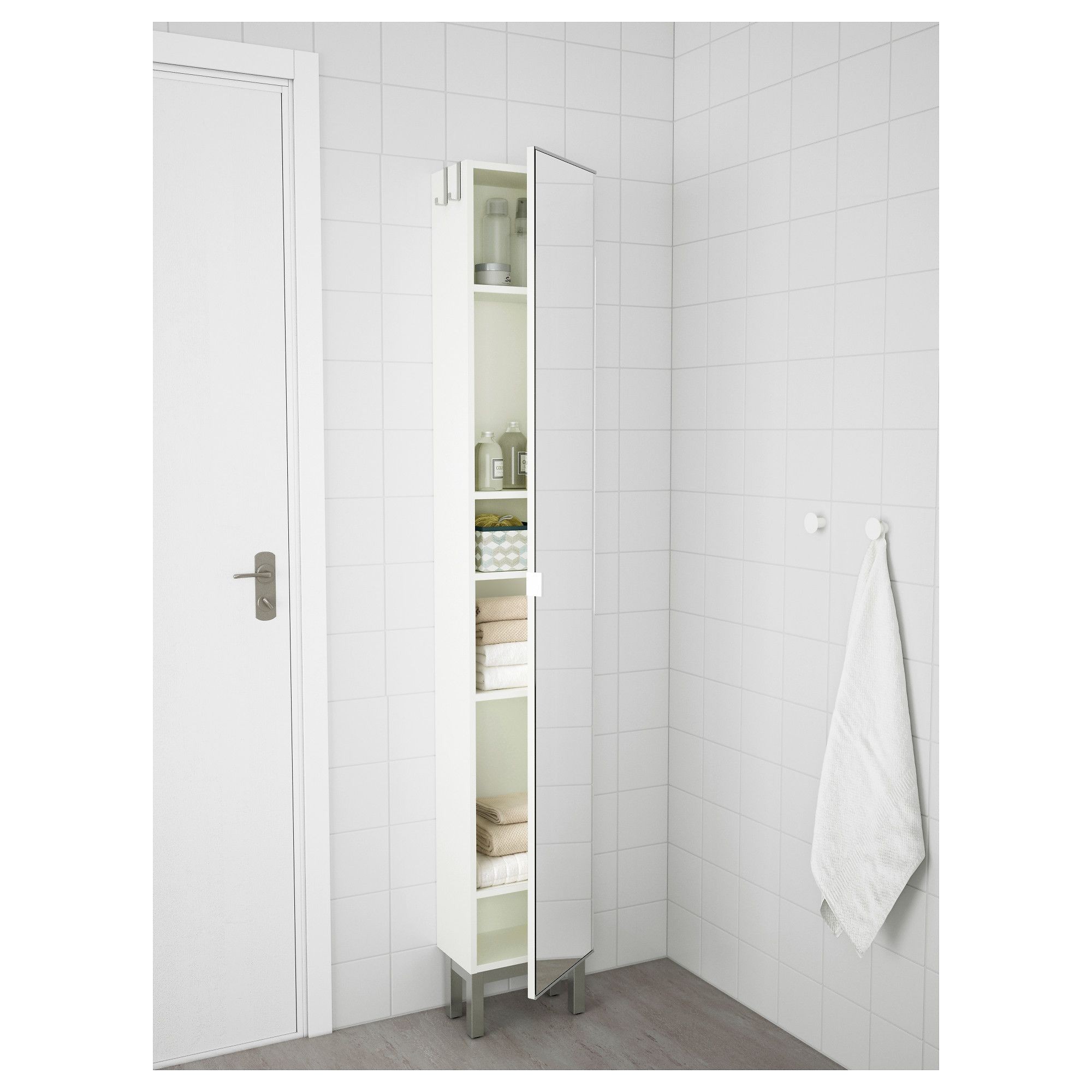 lilla ngen high cabinet with mirror door white ikea