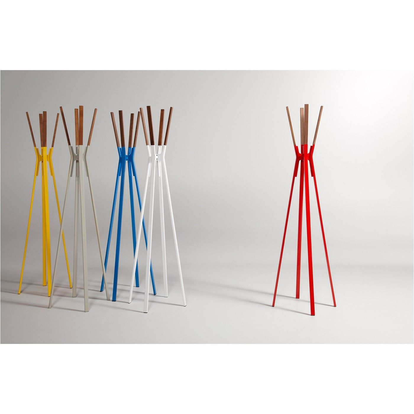 splash coat rack powder coated steel and solid walnut stand at the ready to relieve