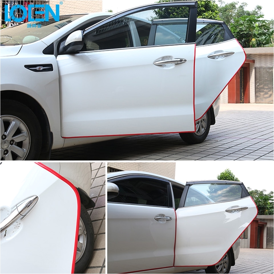 5m lot pvc car door guard edge decoration strip protector creative stickers black white red car styling diy accessories in car stickers from automobiles