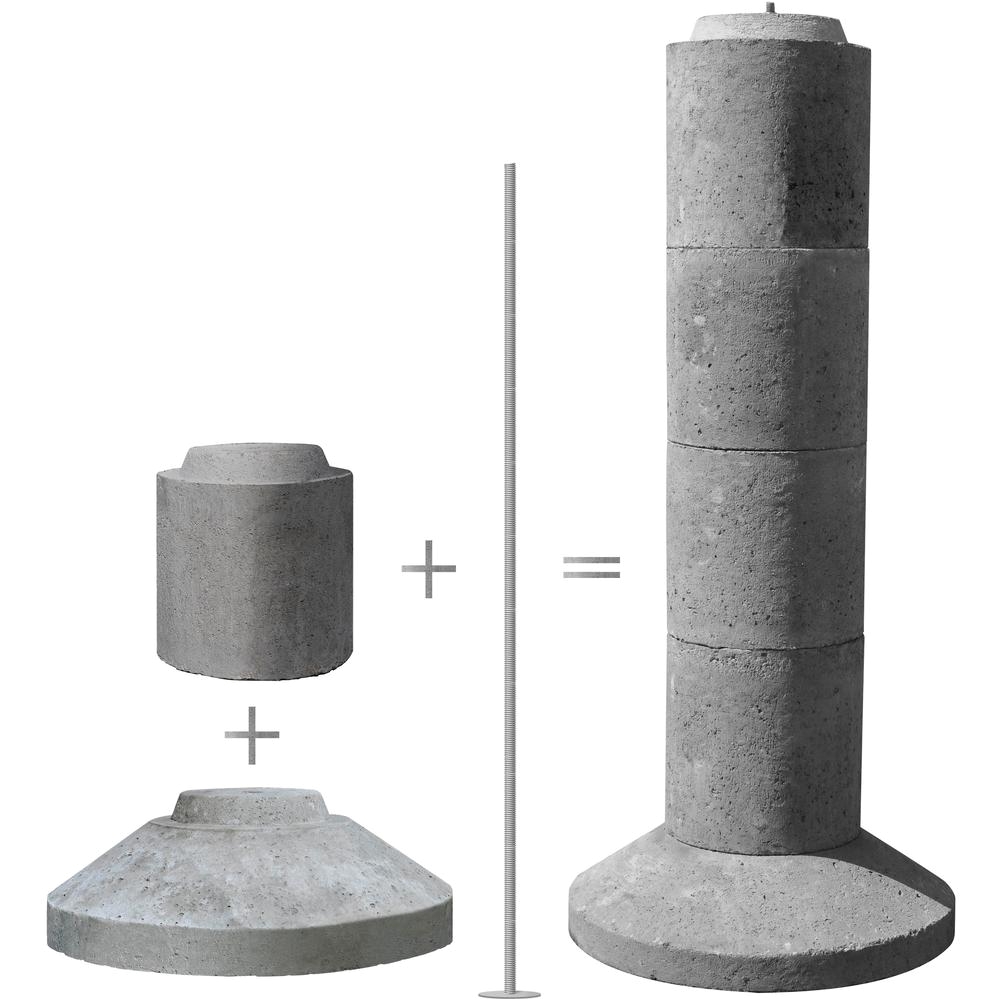 5 section stackable concrete pier footing