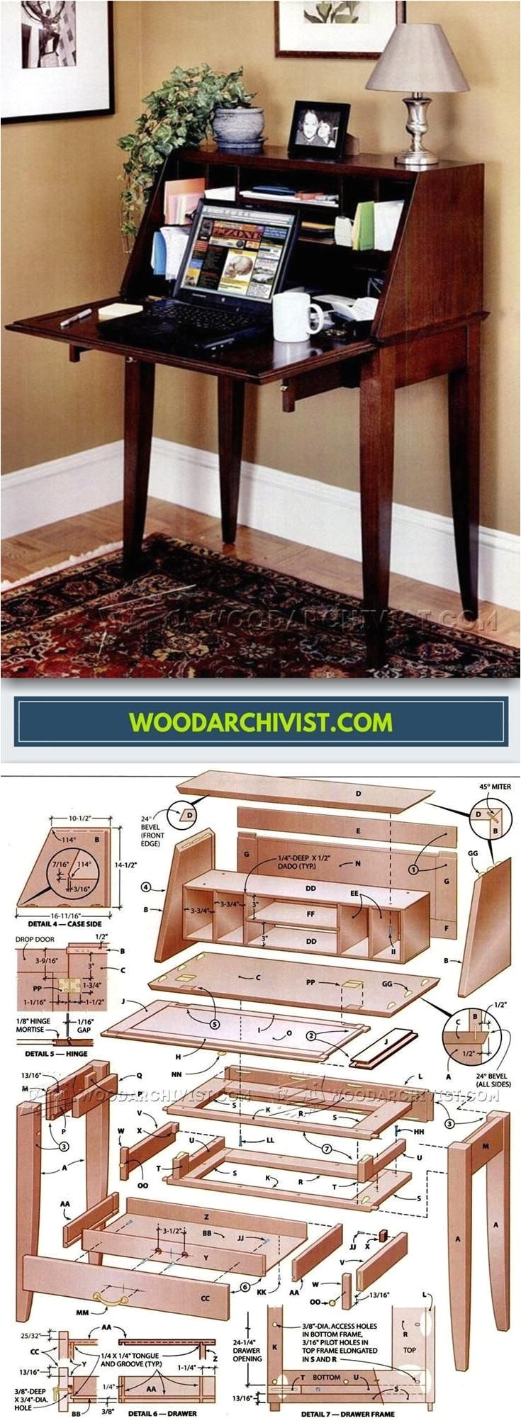 secretary desk plans furniture plans and projects woodarchivist com