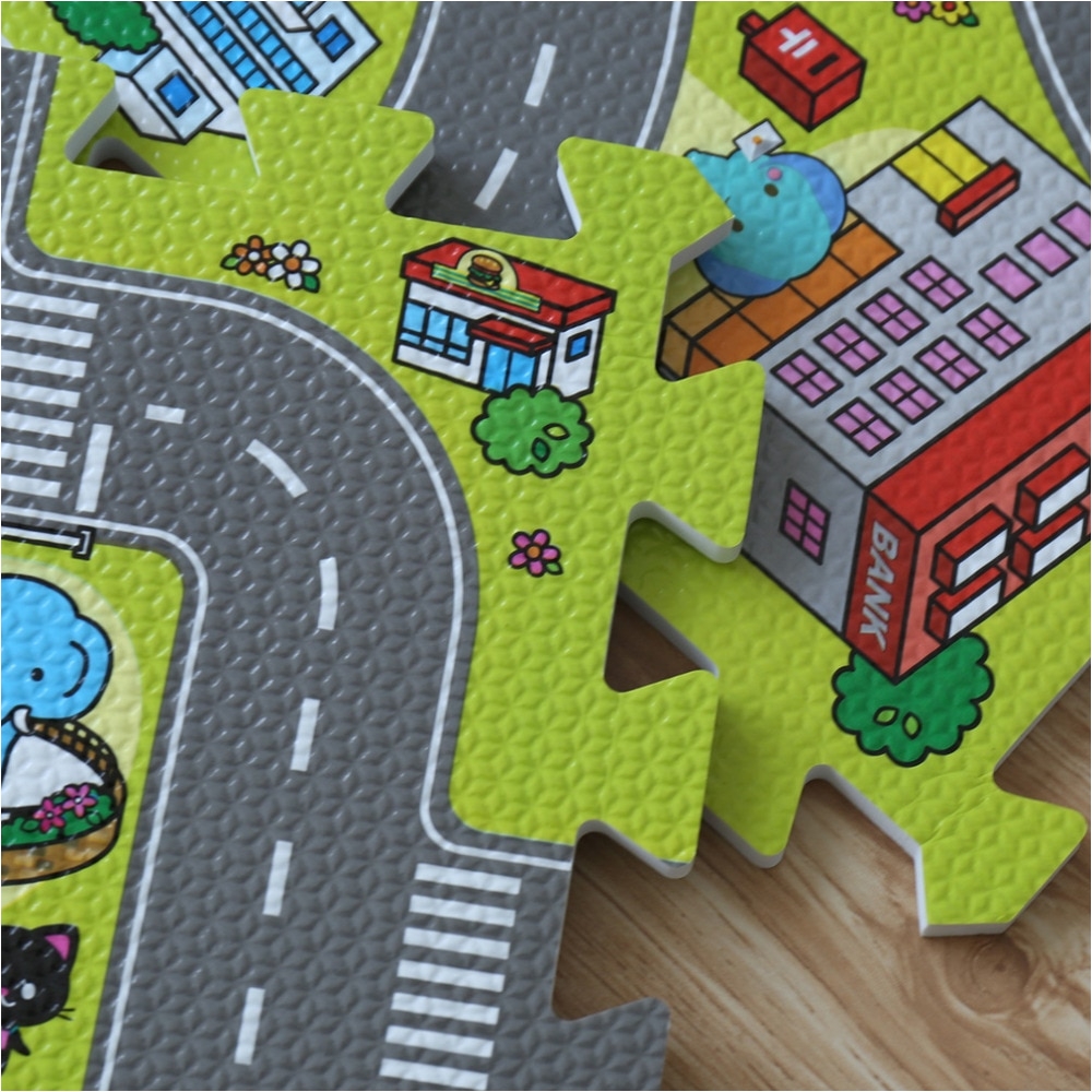 9pcs baby eva foam puzzle play floor mat toddler city road carpets interlocking tiles kids traffic route ground pad no edge in play mats from toys