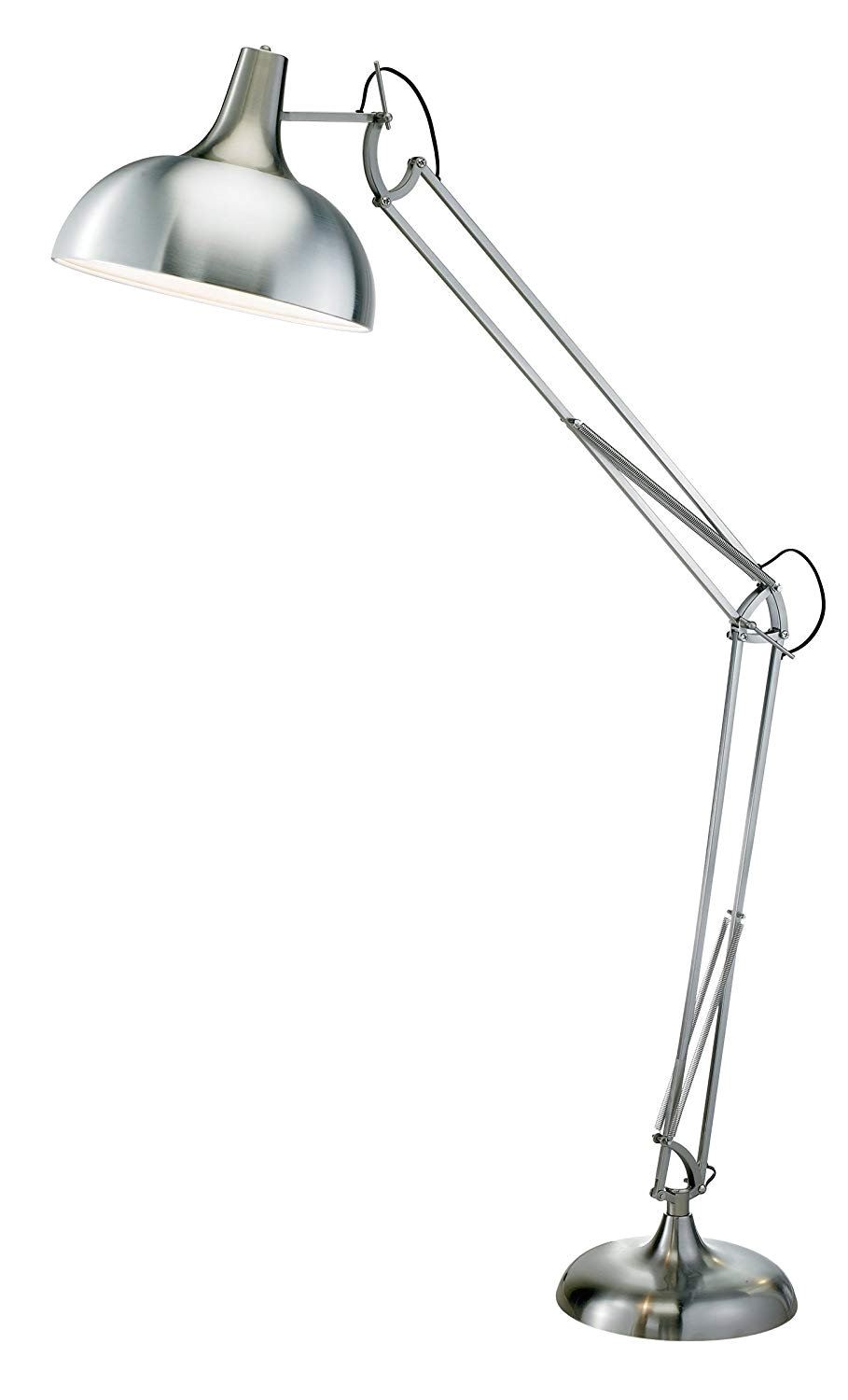 adesso 3366 22 atlas floor lamp adjustable night lamp in satin steel smart outlet compatible lighting fixture home decor and lighting giant retro