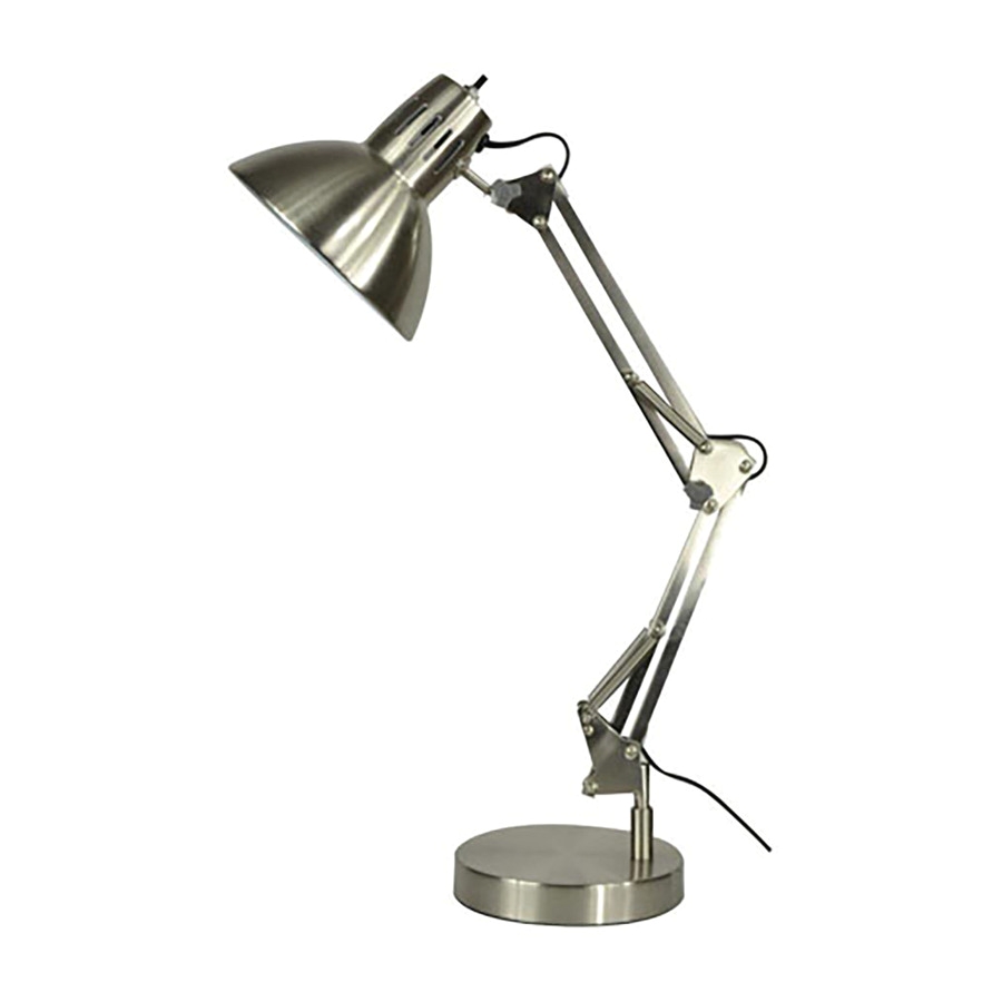 allen roth embleton 26 in adjustable brushed nickel swing arm desk lamp with