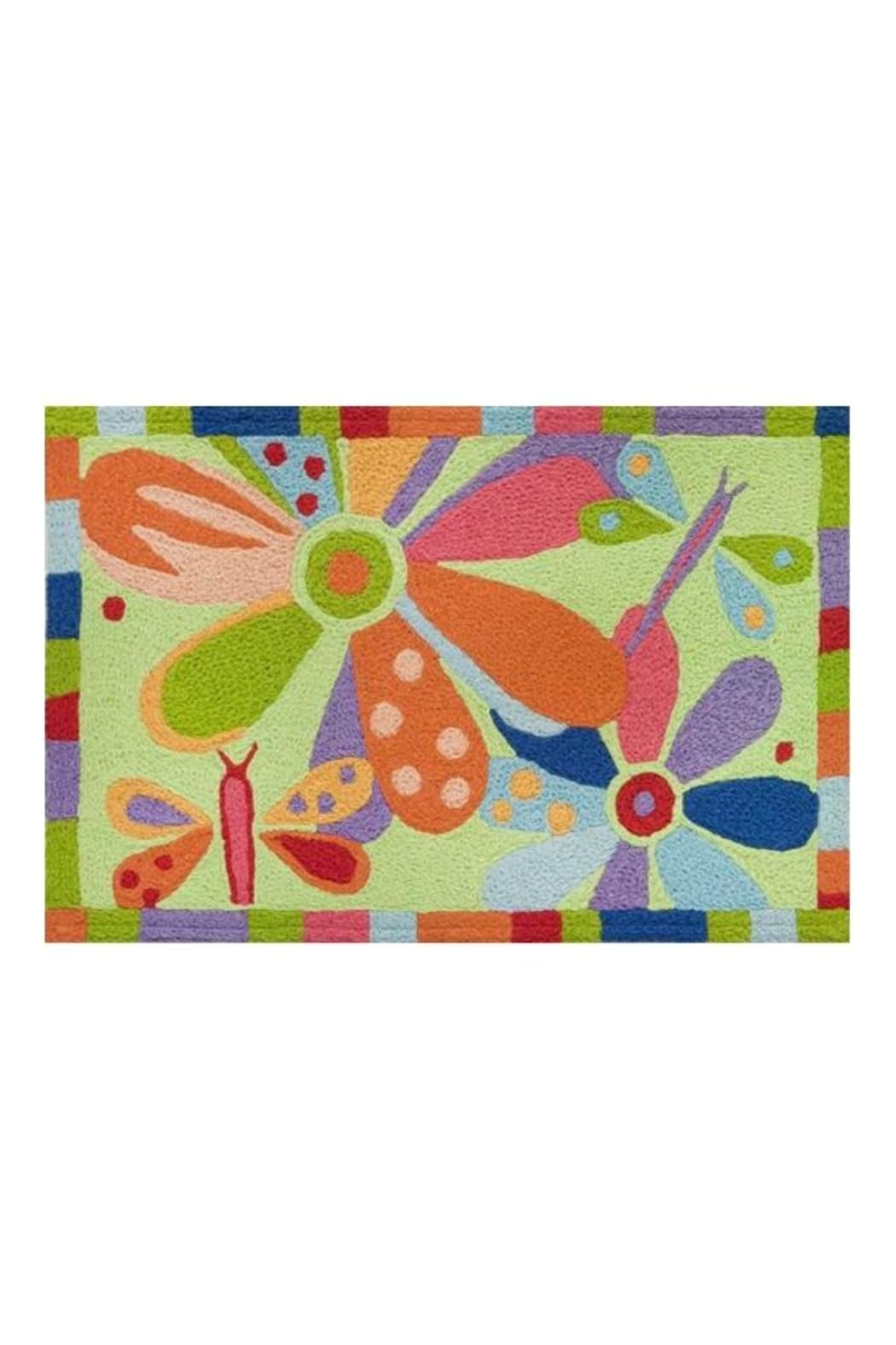 adorn your front door with this colorful mat and features measurements 21 x 33 cellophane garden mat by jelly bean rugs