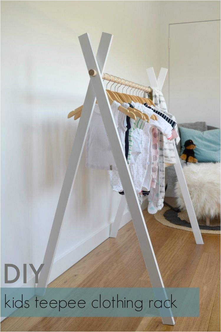 see how to make this adorable kids teepee rack with step by step instructions and photos perfect for displaying your fave kids clothes