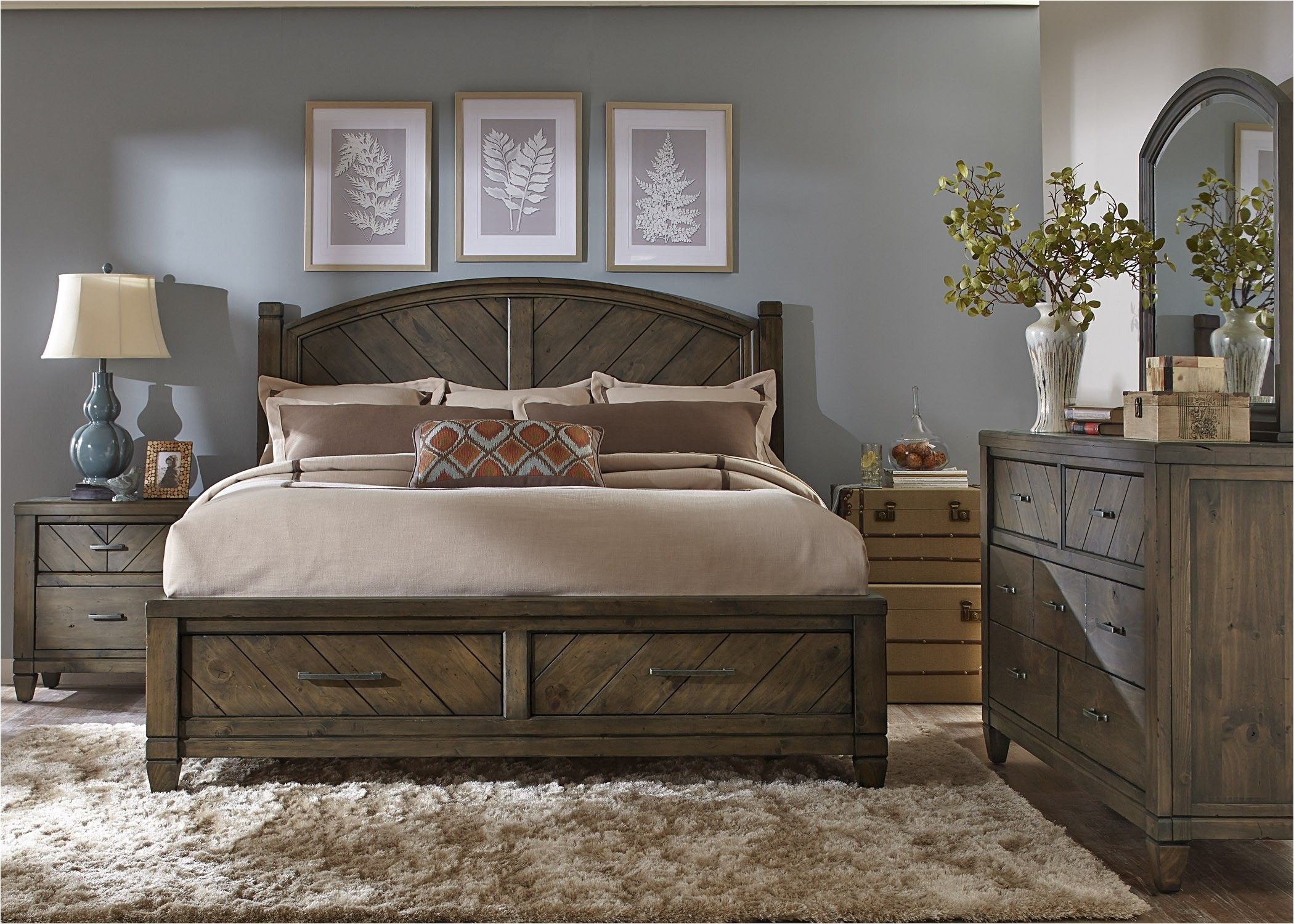 this bed includes two generous drawers tucked modern country bedroom set