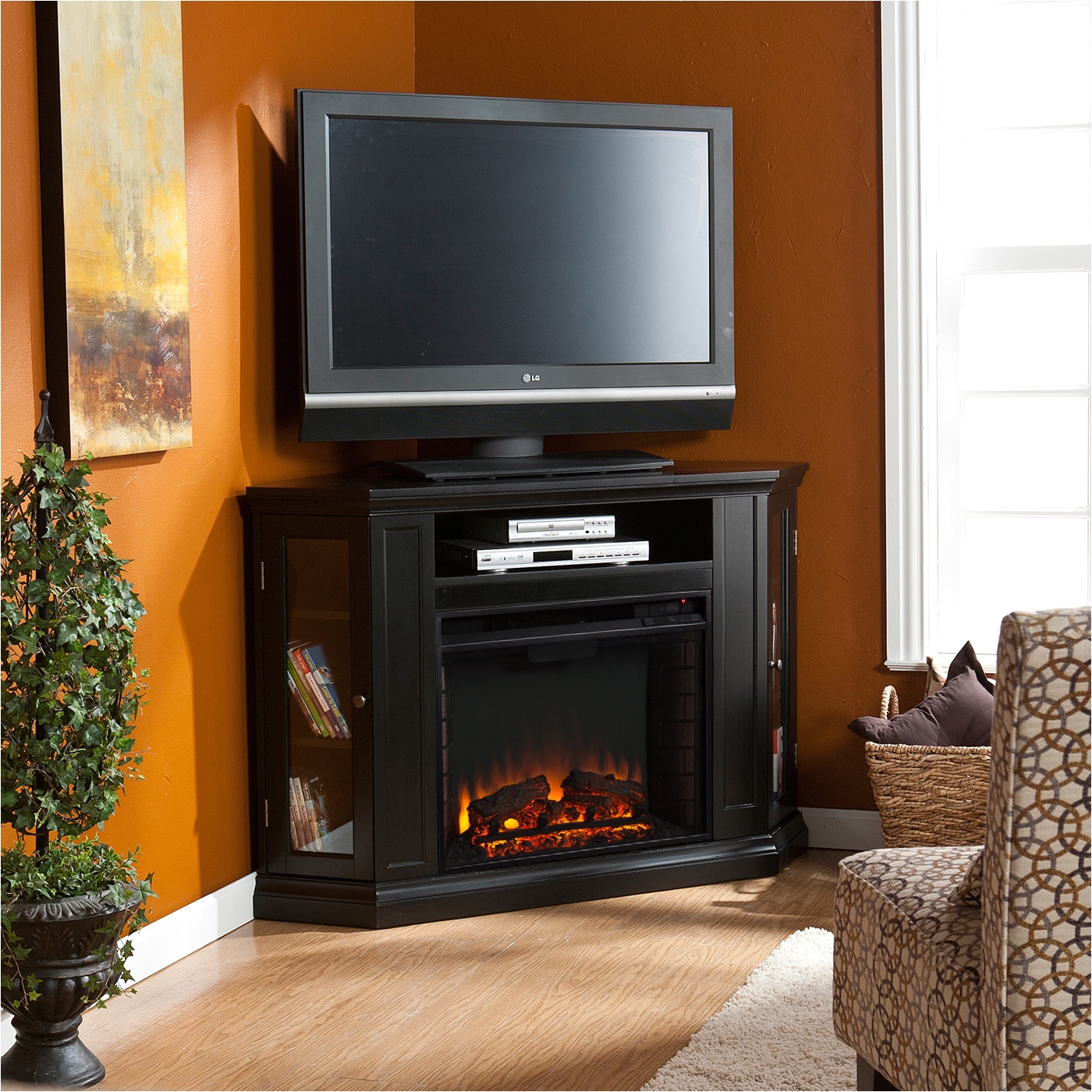 choose corner electric fireplace tv stand
