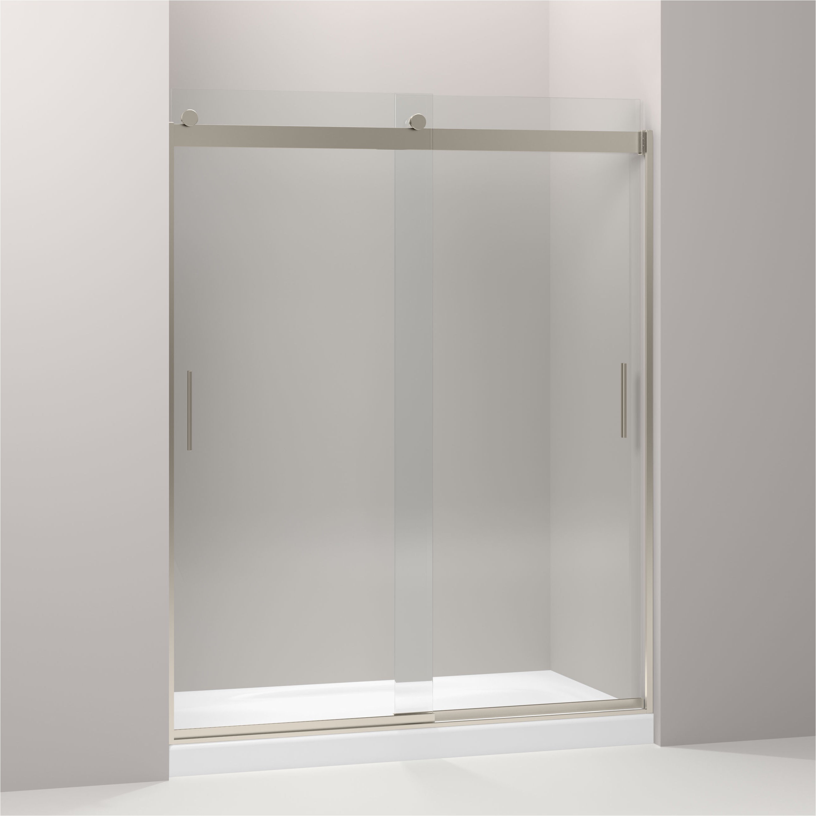k 706013 l abv nx shp kohler levity 59 63 x 82 double sliding shower door with blade handles with cleancoata technology wayfair