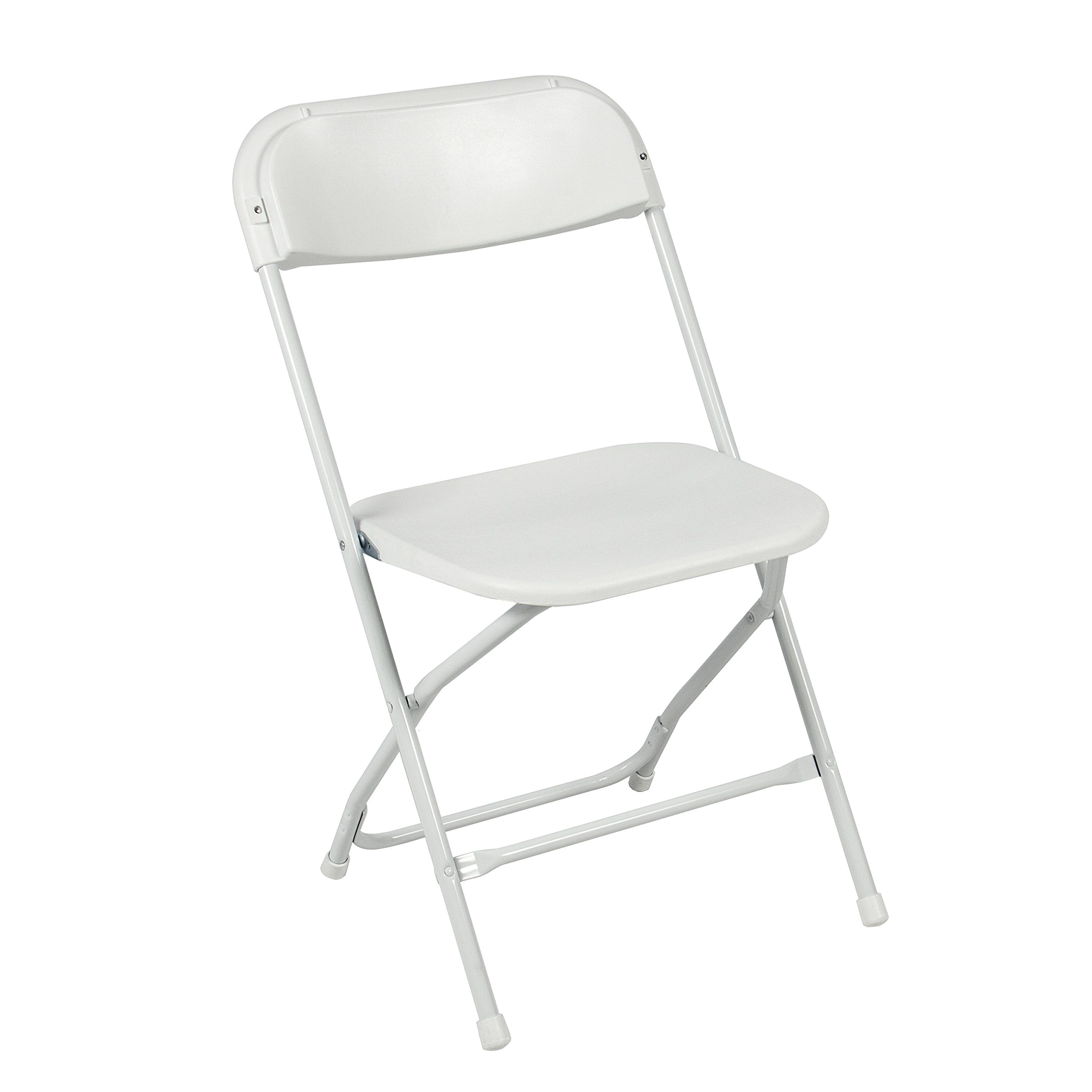 best choice products 5 commercial white plastic folding chairs stackable wedding party event chair