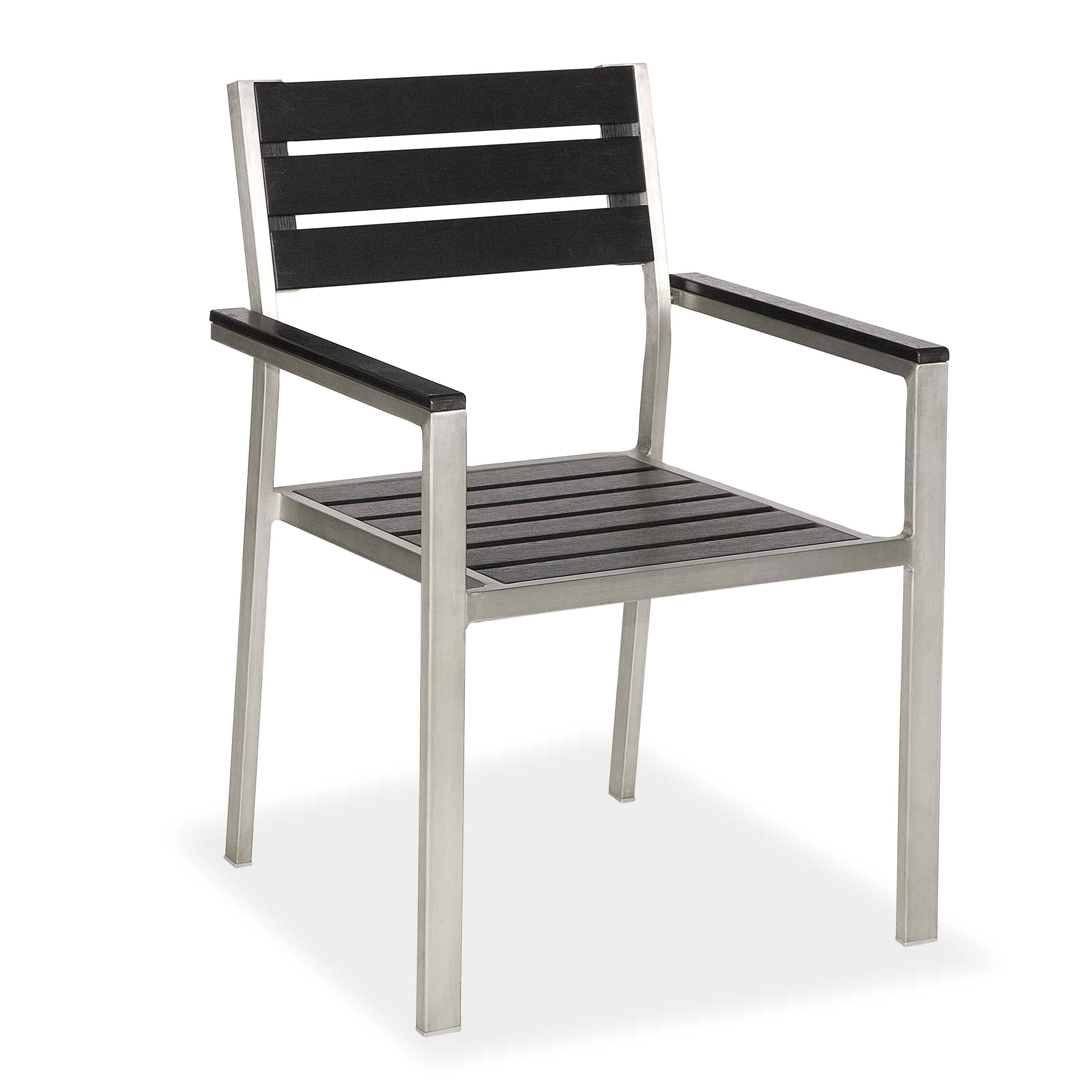 ch c051 stainless steel frame plastic wood top outdoor chair