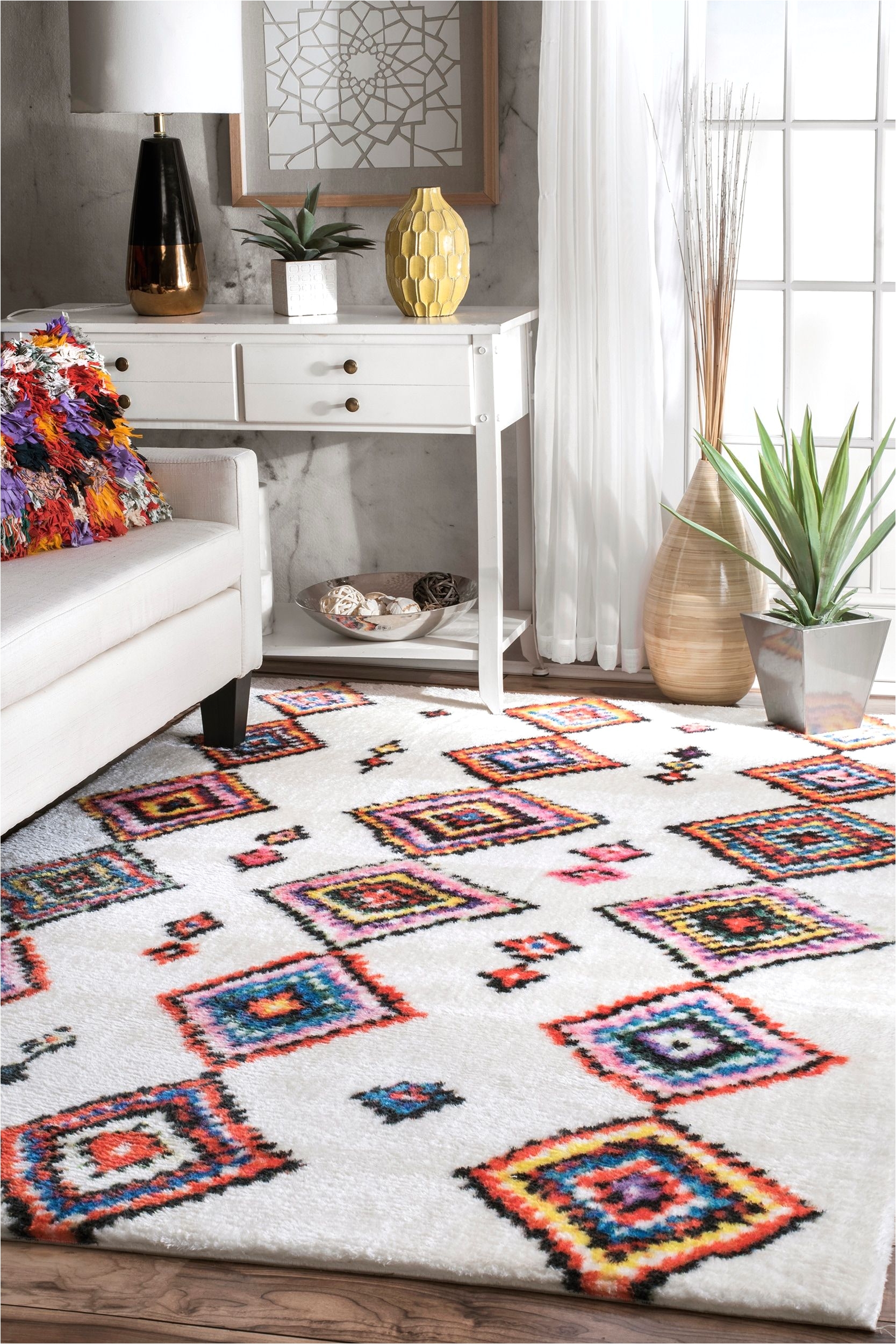 rugs usa watercolor moroccan aztec printed rug