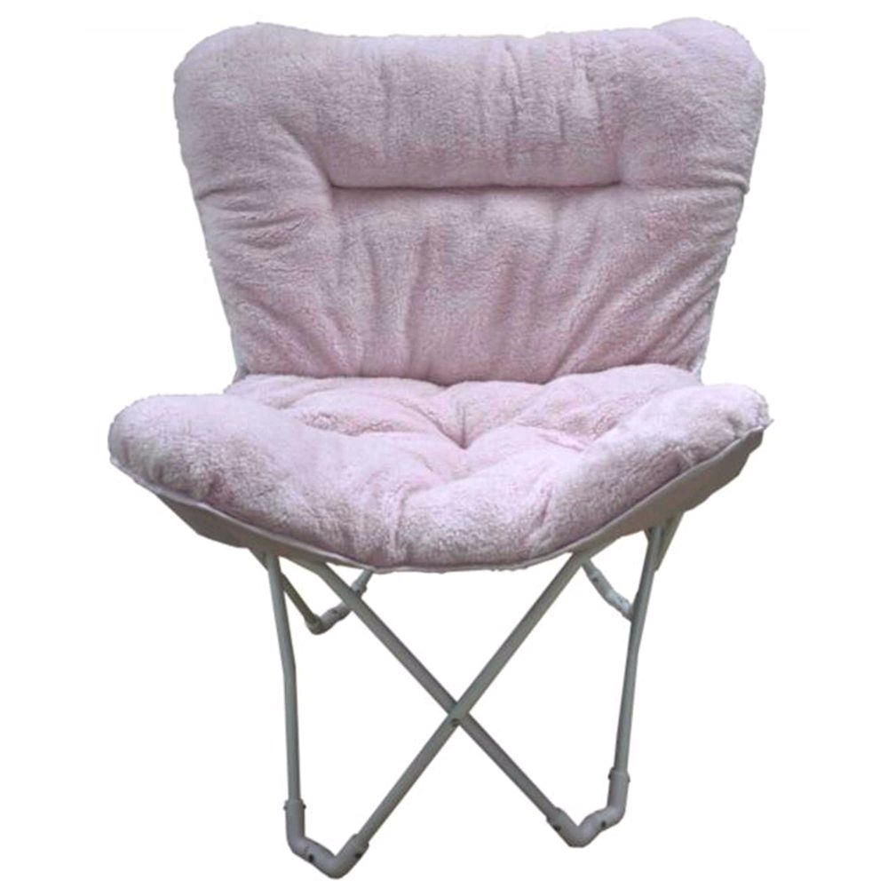 folding plush butterfly chair in blush pink stylish relaxing comfort freeshipp