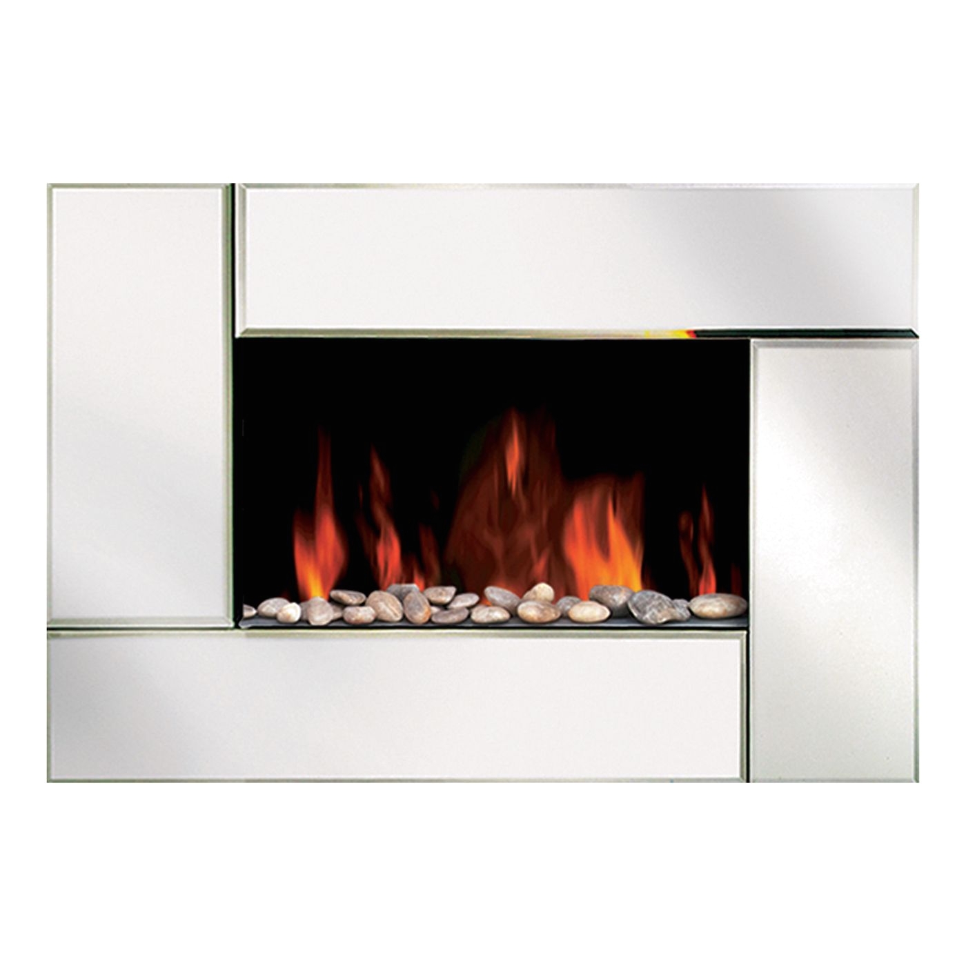 shop modern homes 67501 wall mount bevel edge mirror fireplace at lowe s canada find our selection of electric fireplaces at the lowest price guaranteed