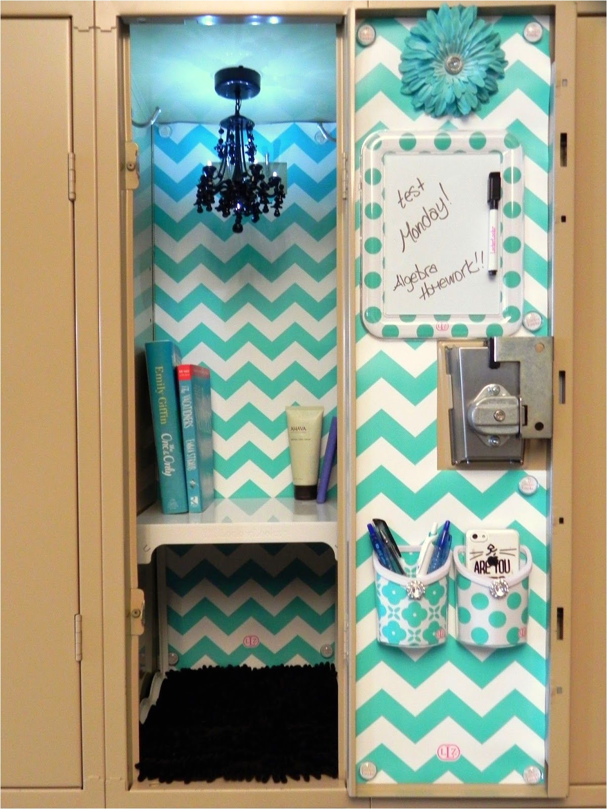 image of blue diy locker decorations