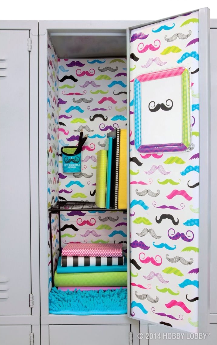 mustache locker idea for girls