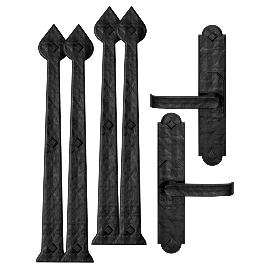 cre8tive hardware 6 pack 18 in decorative black magnetic garage door hinge and handle