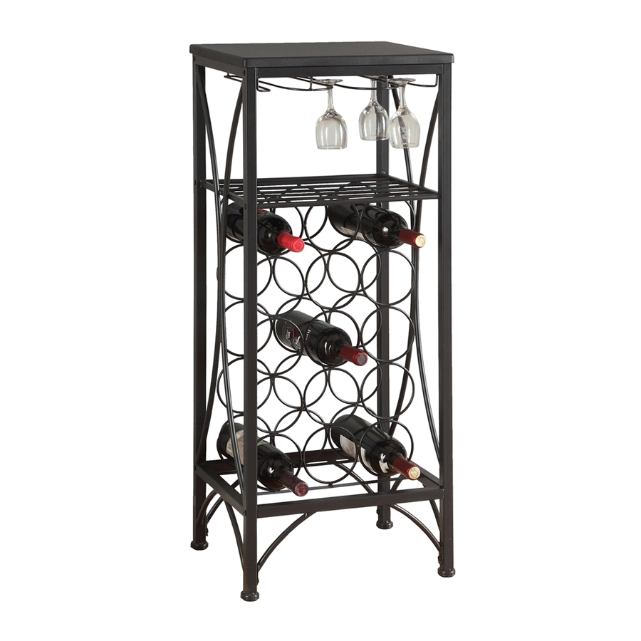 monarch specialties 15 bottle black freestanding floor wine rack